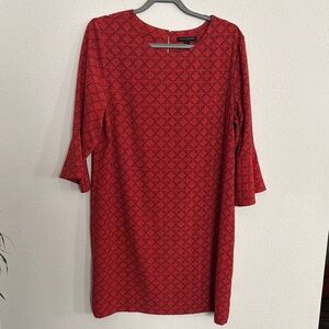 Banana Republic Sheath Dress with Crew Neck and Bell Sleeves